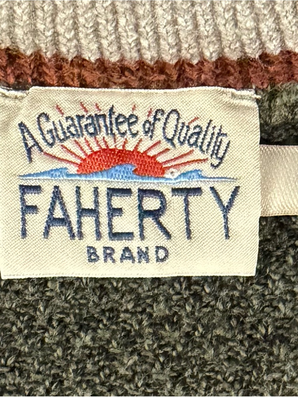 $172 Faherty Brand Jackson Crew Sweater In Forest Grove Green Size Medium! - Picture 8 of 11